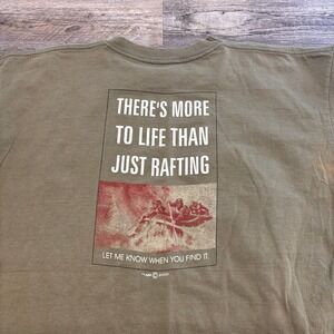 Vintage‎ T-Shirt Boating Green Mens XL USA Made Water River Rafting Quotes Tee